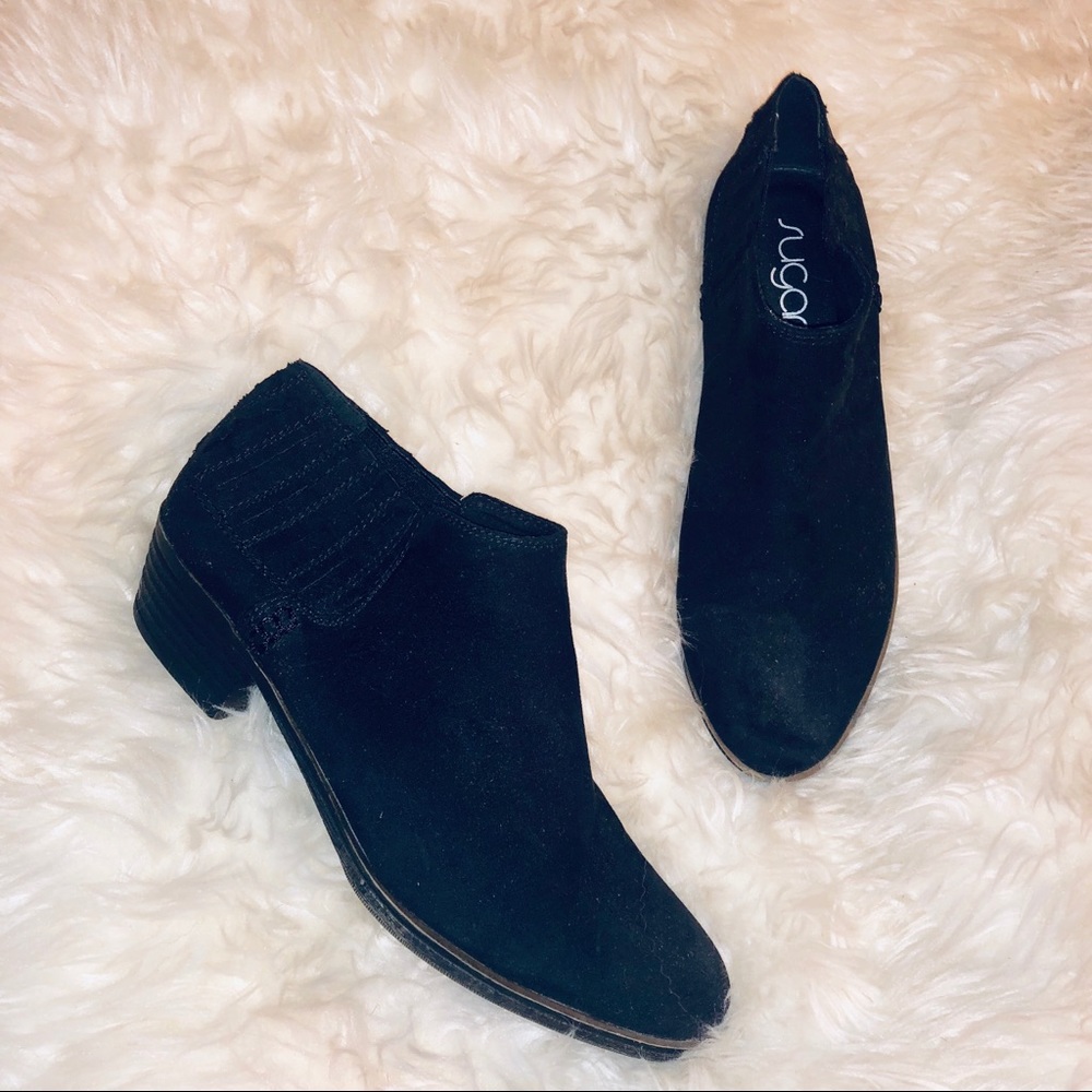 Sugar Tess Microsuede Ankle Booties